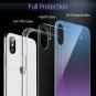For iPhone Xs Max Tempered Glass Soft Silicone Bumper Shock Absorption Purple