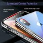 For iPhone Xs Max Tempered Glass Soft Silicone Bumper Shock Absorption Purple