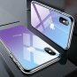 For iPhone Xs Max Tempered Glass Soft Silicone Bumper Shock Absorption Purple