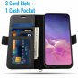 For Samsung Galaxy S10E Case Leather Genuine Leather Card Slot Flip Folio Black