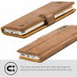 For iPhone XS/X Case Luxury Genuine Leather Wallet Viewing Card Slots Brown