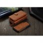 iPhone Xs Max Case Premium Leather Wallet Multi-Functional Handbag Strap Brown