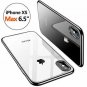 For iPhone Xs Max Case Soft TPU Thin Cover with Electroplated Edge Slim Black