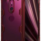 For Xperia XZ3 Case Ergonomic Transparent Military Drop Tested Defense Ruby Red