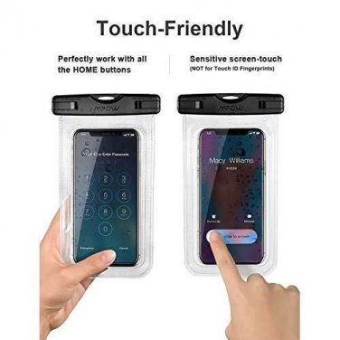 Universal Waterproof Case Phone Pouch Dry Bag Pools Beach Kayaking 2-Pack Black