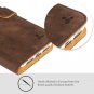 For Apple iPhone XR Case Luxury Genuine Leather Wallet and Card Slots Brown