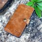 For iPhone 8 Plus/7 Plus 5.5 Inch Genuine Leather Wallet Cases Handmade Brown
