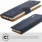 For iPhone Xs Max Case Luxury Genuine Leather Wallet Viewing Card Slots Navy