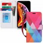 For iPhone Xs Max Case Premium Leather Handmade Flip Wallet Magnetic Colorful