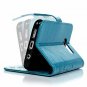 For Samsung Galaxy S7 Edge Case Leather Wallet Card Holders Fashion Pen Blue