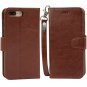 For iPhone 7/8 Plus Case Premium PU Leather Wallet Kickstandand Flip Cover Brown