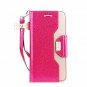 Samsung Galaxy S7 Edge Case Leather Wallet Flip Folio Mirror LightMagenta/Gold