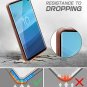 For Samsung Galaxy S10 Wallet Case Detachable Vegan Leather Wrist Strap Brown