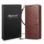 For Samsung Galaxy S10 Wallet Case Detachable Vegan Leather Wrist Strap Brown