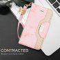 Samsung Galaxy S7 Edge Case Leather Wallet Flip Folio Mirror Wrist Strap MarPink