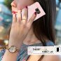 Samsung Galaxy S7 Edge Case Leather Wallet Flip Folio Mirror Wrist Strap MarPink