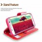 For Galaxy S7 Edge Wallet Case Leather Diamond Jewel Card Slots Peach Pink Bling