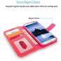For Galaxy S7 Edge Wallet Case Leather Diamond Jewel Card Slots Peach Pink Bling