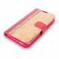 For Galaxy S7 Edge Wallet Case Leather Diamond Jewel Card Slots Peach Pink Bling