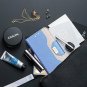 Samsung Galaxy S7 Edge Case Leather Wallet Flip Folio Mirror Deep SkyBlue