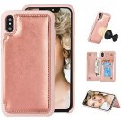 iPhone Xs Max Wallet Case Card Holder Premium Leather Magnetic Closure Rose Gold