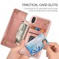 iPhone Xs Max Wallet Case Card Holder Premium Leather Magnetic Closure Rose Gold