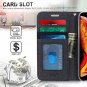 For iPhone Xs Max Case Premium Leather Handmade Flip Wallet Magnetic C Dark