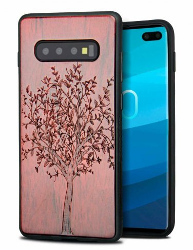 for Galaxy S10 Plus Case Wooden Bumper Soft Silicone Cushion Slim Fit Cute