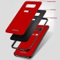 For Galaxy Note 8 Case Tempered Glass Back Frame Hybrid Shell Anti-Scratch Red