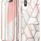 For iPhone Xs Max Case Scratch Resistant Cosmo FullBody Bling Glitter Marble