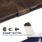 For iPhone Wallet Case PU Leather Wrist Strap 4-Slots Credit Cards Pocket Bronze