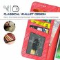 For iPhone 7/8 Plus Case PU Leather Wallet Kickstandand Flip Cover Weave Red
