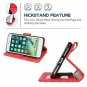 For iPhone 7/8 Plus Case PU Leather Wallet Kickstandand Flip Cover Weave Red