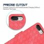 For iPhone 7/8 Plus Case PU Leather Wallet Kickstandand Flip Cover Weave Red