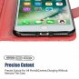 For iPhone 7/8 Plus Case PU Leather Wallet Kickstandand Flip Cover Weave Red