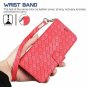 For iPhone 7/8 Plus Case PU Leather Wallet Kickstandand Flip Cover Weave Red