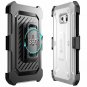 For Galaxy S6 Edge case Full-body Rugged Holster Screen Protector White/Gray