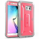 For Galaxy S6 Edge case Full-body Rugged Holster Screen Protector Pink/Gray
