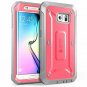 For Galaxy S6 Edge case Full-body Rugged Holster Screen Protector Pink/Gray
