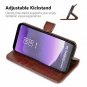 For Samsung Galaxy S8 Case Magnetic Leather Strap Flip Wallet Premium Brown