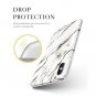 For iPhone X/Xs Case Ultra Slim Thin Glossy Soft TPU Rubber Gel White/Gold