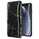 For iPhone X/Xs Case Ultra Slim Thin Glossy Soft TPU Rubber Black/Gold