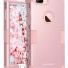 For iPhone 8/7 Plus Slim Wave Point Design 2 in1 Silicone Shockproof Rose Gold