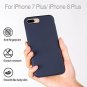 For iPhone 7/8 Plus Case Silicone Rubber Full Body Protection Navy Blue