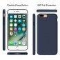 For iPhone 7/8 Plus Case Silicone Rubber Full Body Protection Navy Blue