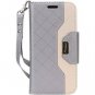 For Galaxy Note 8 Wallet Case Flip Kickstand Card Slots Mirror Wristlet Grey