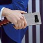 For Galaxy Note 8 Wallet Case Flip Kickstand Card Slots Mirror Wristlet Grey