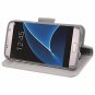 For Samsung Galaxy S7 Edge Case Leather Wallet Wrist Strap Credit Card BeigeGrey