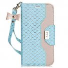 Samsung Galaxy S7 Edge Case Leather Wallet Flip Folio Mirror ForestGreen