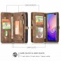 For Galaxy S10 Plus Case Wallet Detachable Folio Magnetic Premium Leather Brown